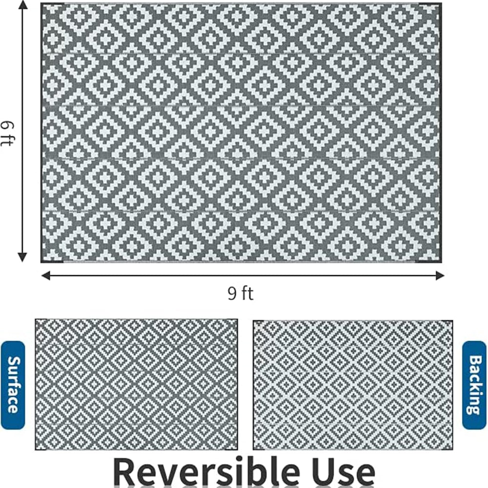 <Clearance> Outdoor Rugs & Mats for Patios, Camping, Picnics & Festivals: Reversible Easy Cleaning Patio Rug Portable Comfortable Woven Outdoor Carpet